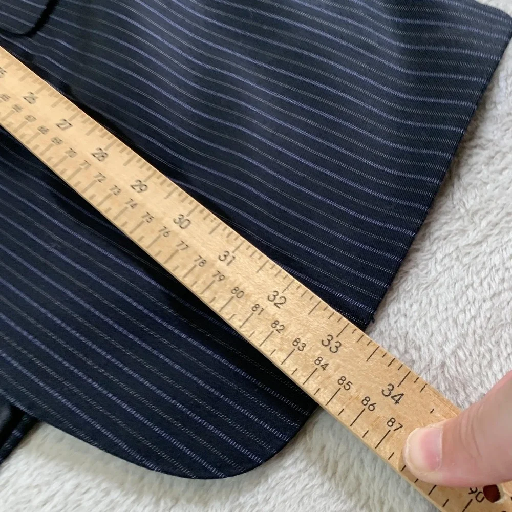 Hickey Freeman‎ Suit Jacket Mens 42R Blue Pinstripe Super 130s Wool Made USA
